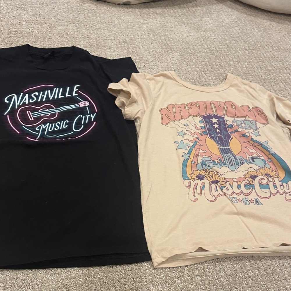 Nashville Music City Kids T-Shirt Set - Black and Tan